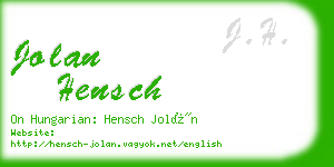 jolan hensch business card